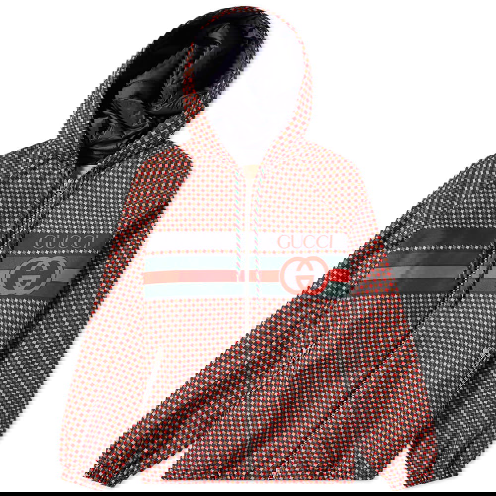 Jacka Gucci Logo Windbreaker Brun | 714810-ZAKY3-4310, 0