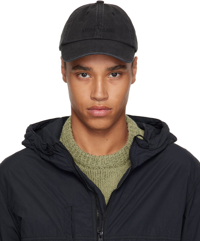 Keps Stone Island Stone Island Brushed Cotton Gabardine Cap Svart | K1S15 9100002 S0106