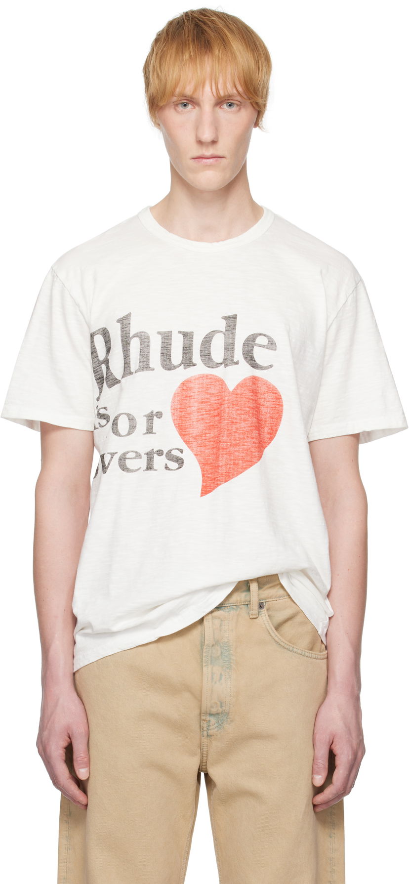 T-shirt Rhude Rhude Slub 'Lovers' T-Shirt Vit | RHSS25TT24012