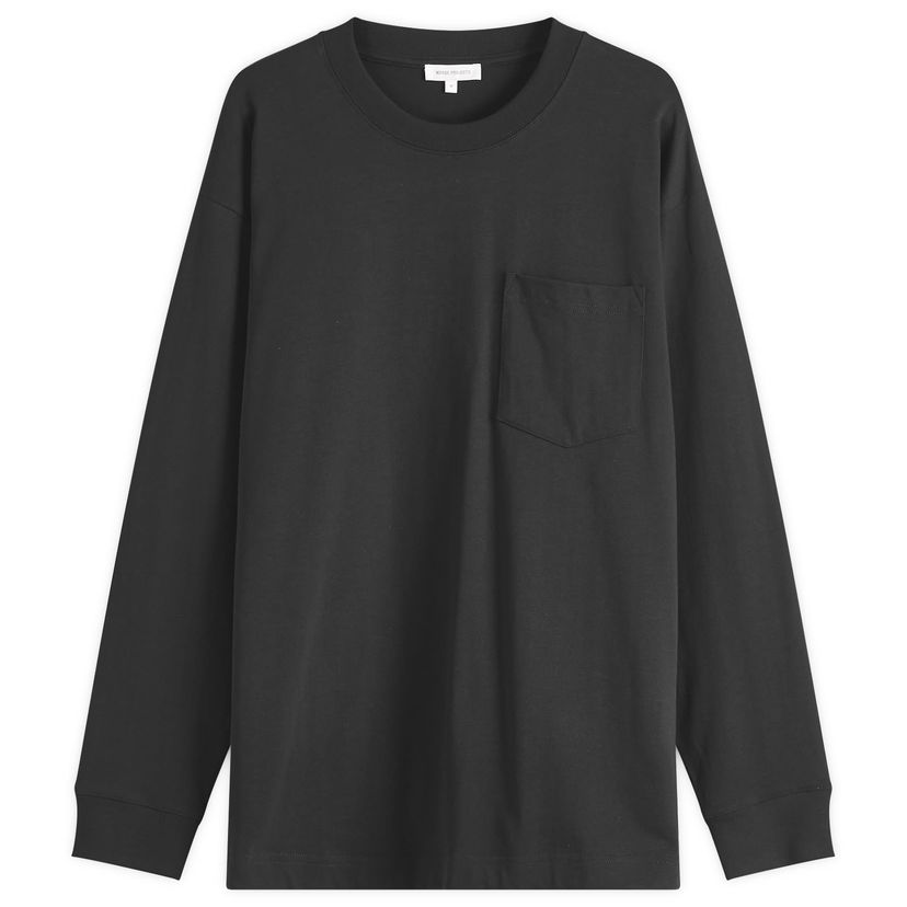 T-shirt NORSE PROJECTS Standard Heavy Loose Long Sleeve T-Shirt, Size Large Svart | N10-0213-9999