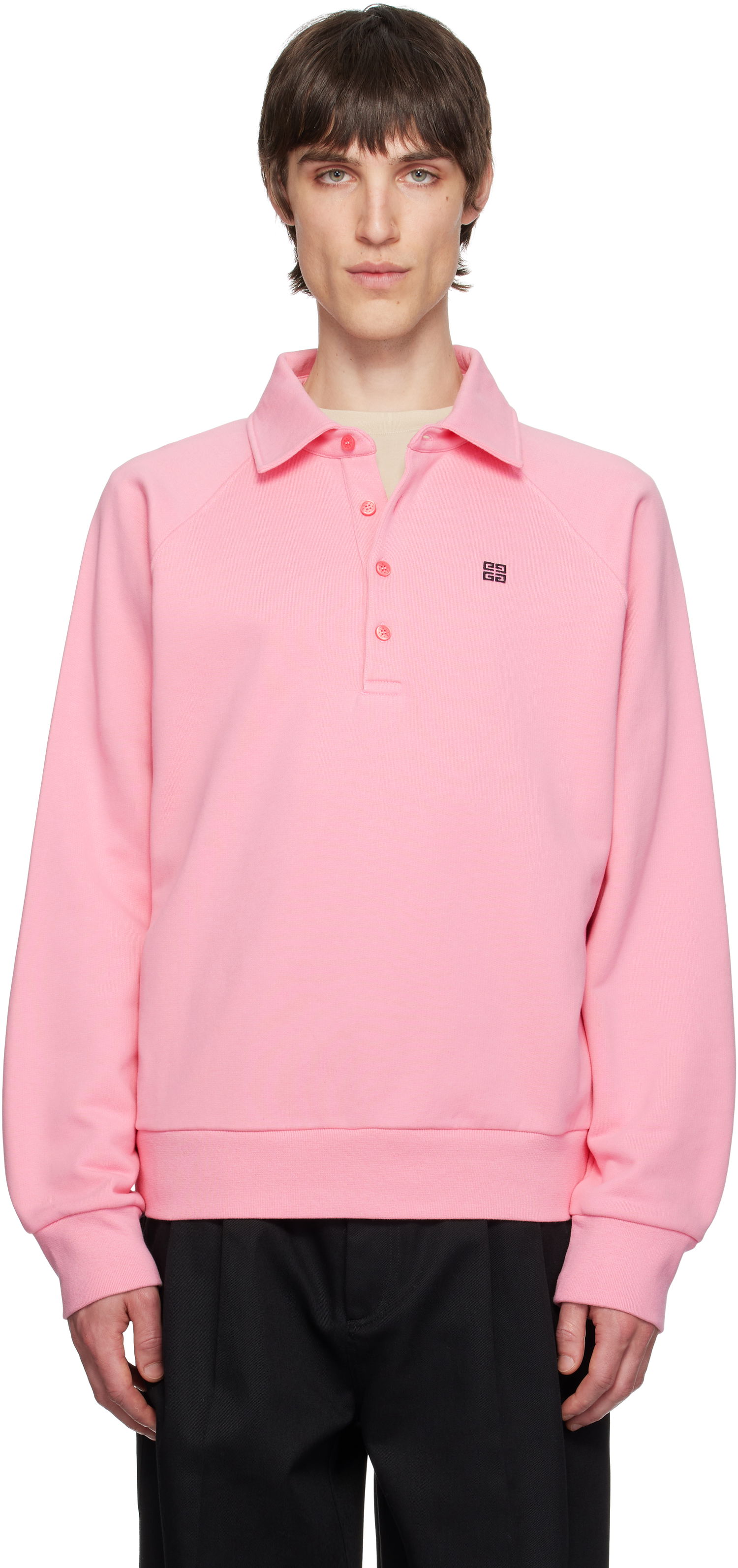 Sweater Givenchy Givenchy 4G Buttoned Raglan Polo Rosa | BMJ0M53YCD662, 0