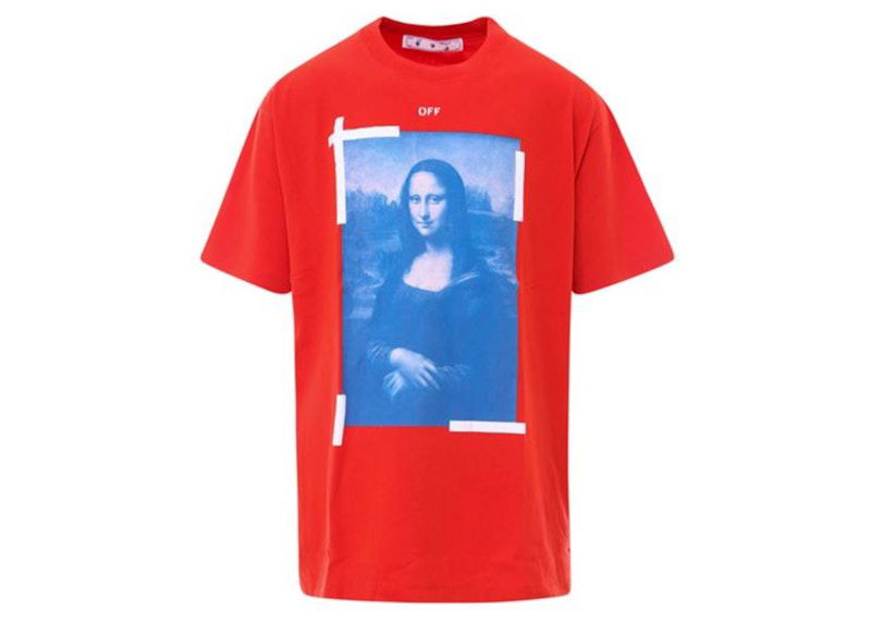 T-shirt Off-White Mona Lisa Oversized T-Shirt Röd | OMAA038R21JER0012501