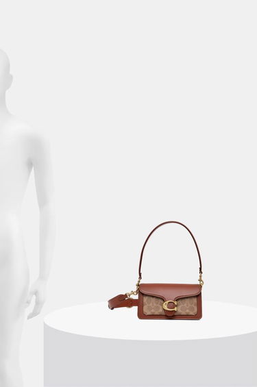 Handväska Coach Brown Leather Shoulder Bag with Removable Strap Brun | CY200, 6