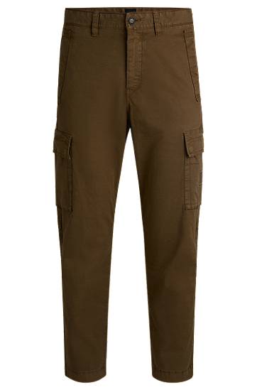 Cargo byxor BOSS Stretch Cotton Twill Cargo Trousers Brun | 50530599