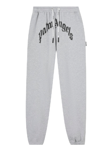 Träningsbyxor Palm Angels GD Curved Logo Sweatpants Grå | PMCH011C99FLE0010910