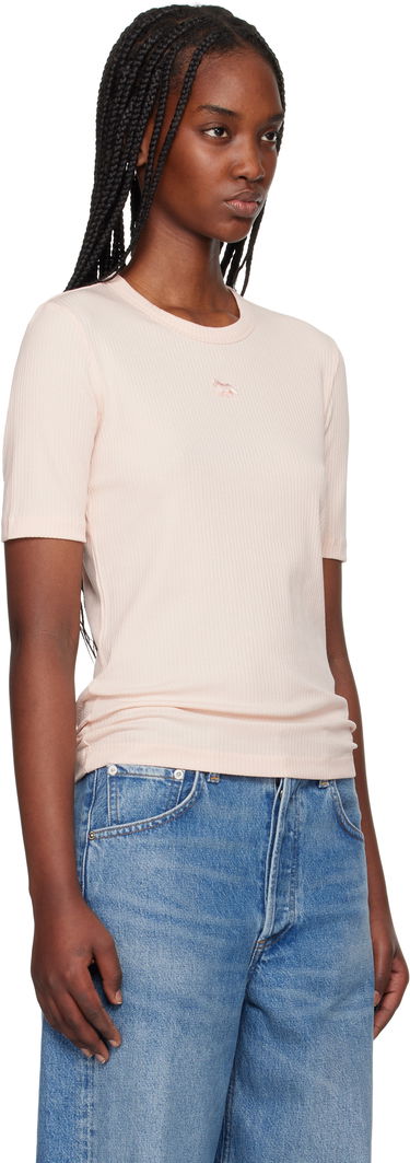 T-shirt MAISON KITSUNÉ Maison Kitsuné Baby Fox Ribbed Fitted T-Shirt Mörkblå | OW00124KJ0134, 4