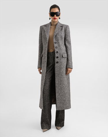 Byxor Dolce & Gabbana Dolce & Gabbana Stretch Wool Chevron Trousers Svart | FTC31TFCBAJS8030, 1