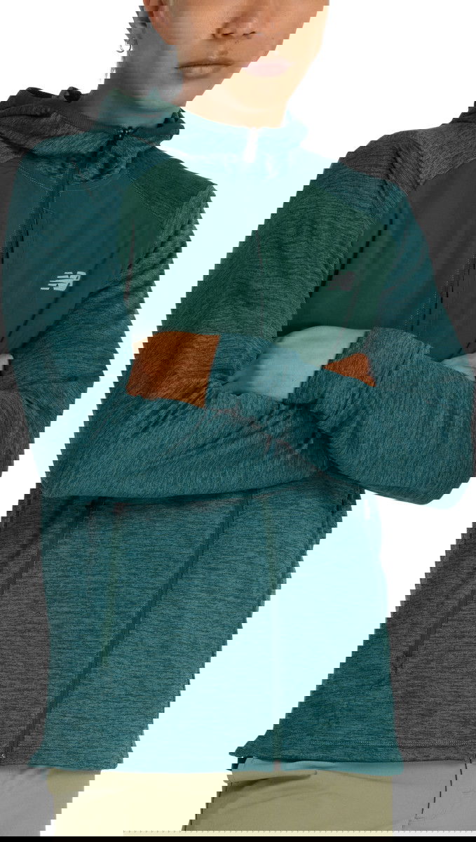 Sweatshirt New Balance Heat Grid Full Zip Hoodie Grön | mj43206-nus