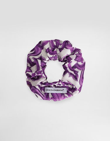 Tillbehör Dolce & Gabbana Dolce & Gabbana Majolica-Print Twill Scrunchie Purpur | LB7A12HI1Y8I23TN, 3