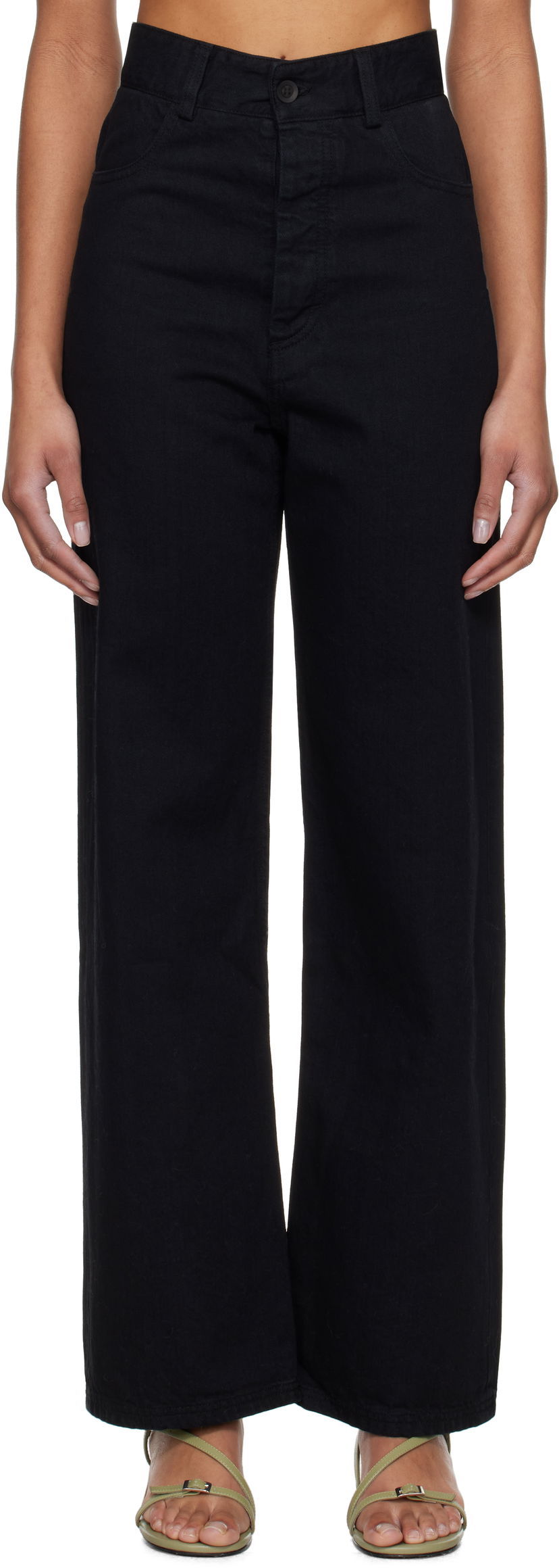 Byxor Baserange Baserange Navalo Wide-Leg Jeans Svart | TRNA-DE-SP25
