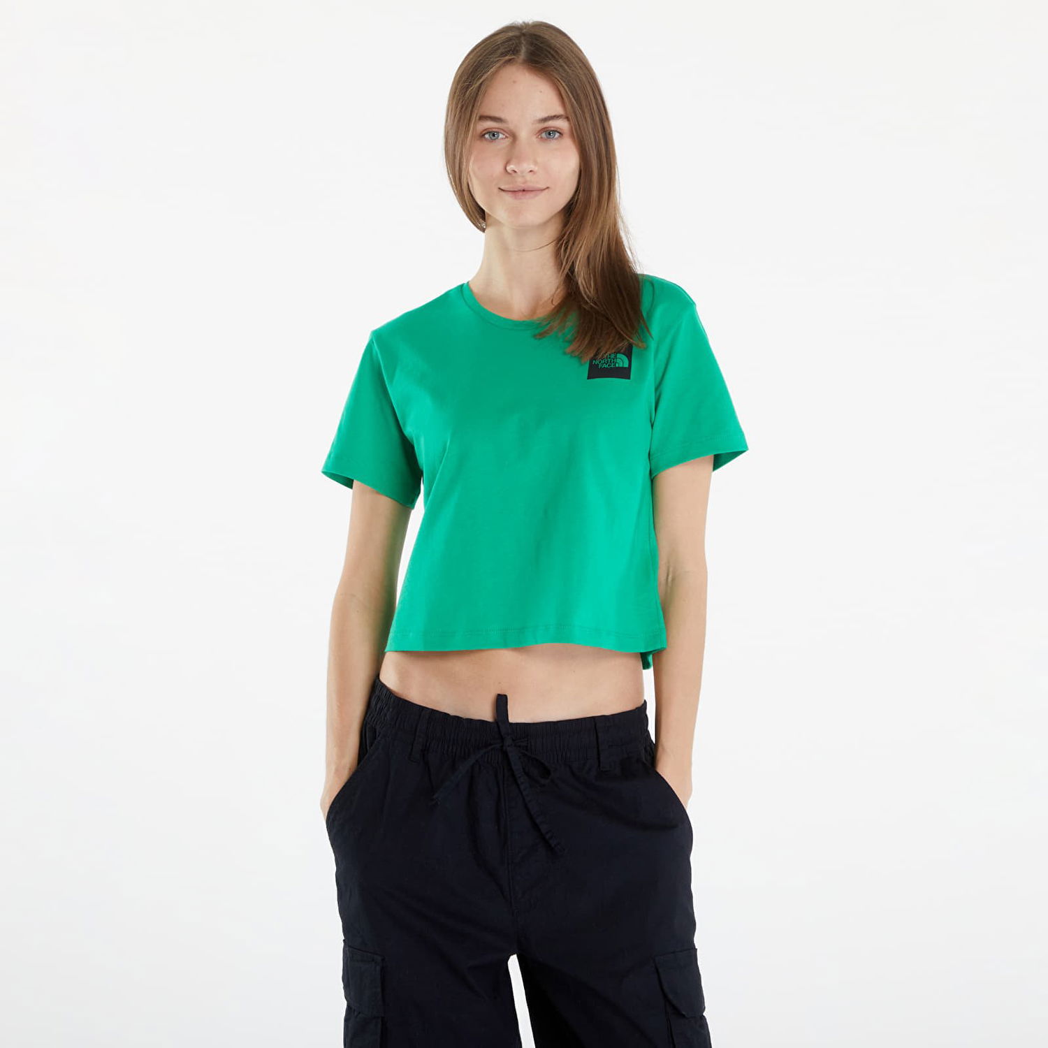 T-shirt The North Face T-Shirt S/S Cropped Fine Tee Optic Emerald Grön | NF0A87NBPO81, 0