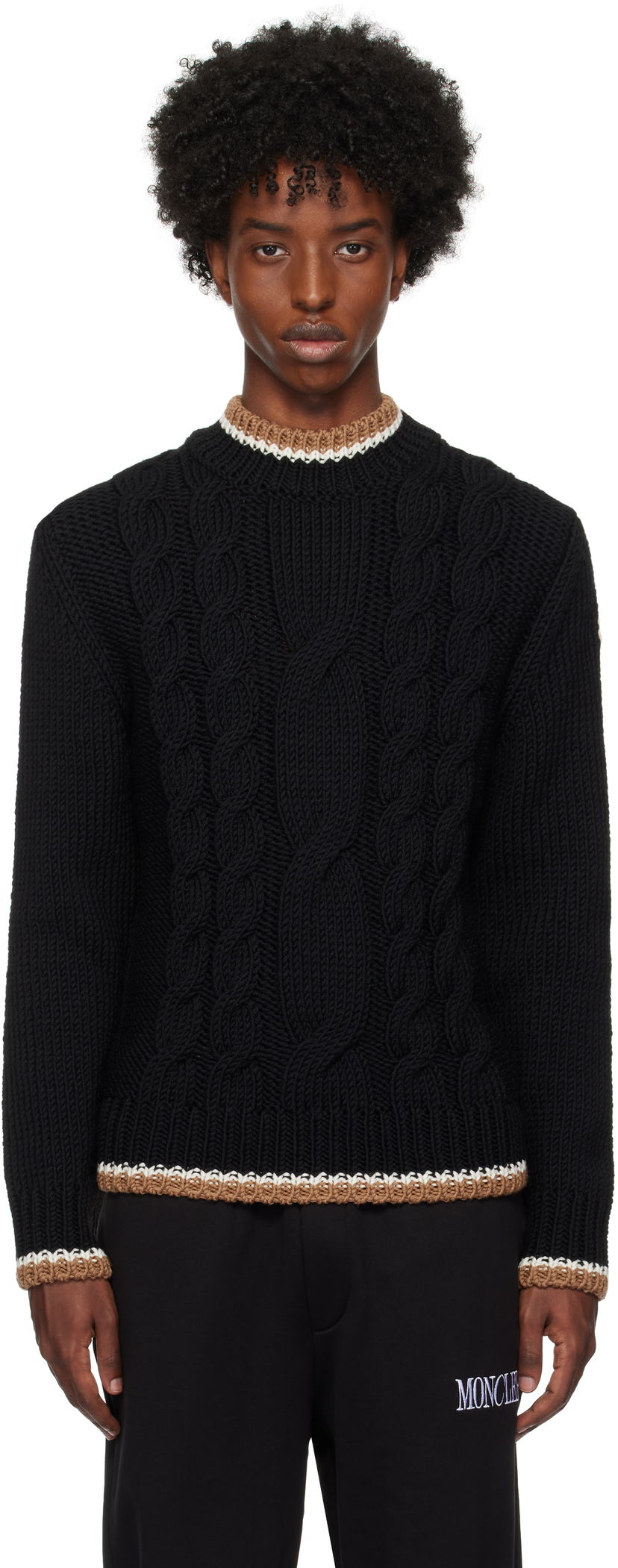 Sweater Moncler Wool Crewneck Sweater Svart | J20919C00021M1172
