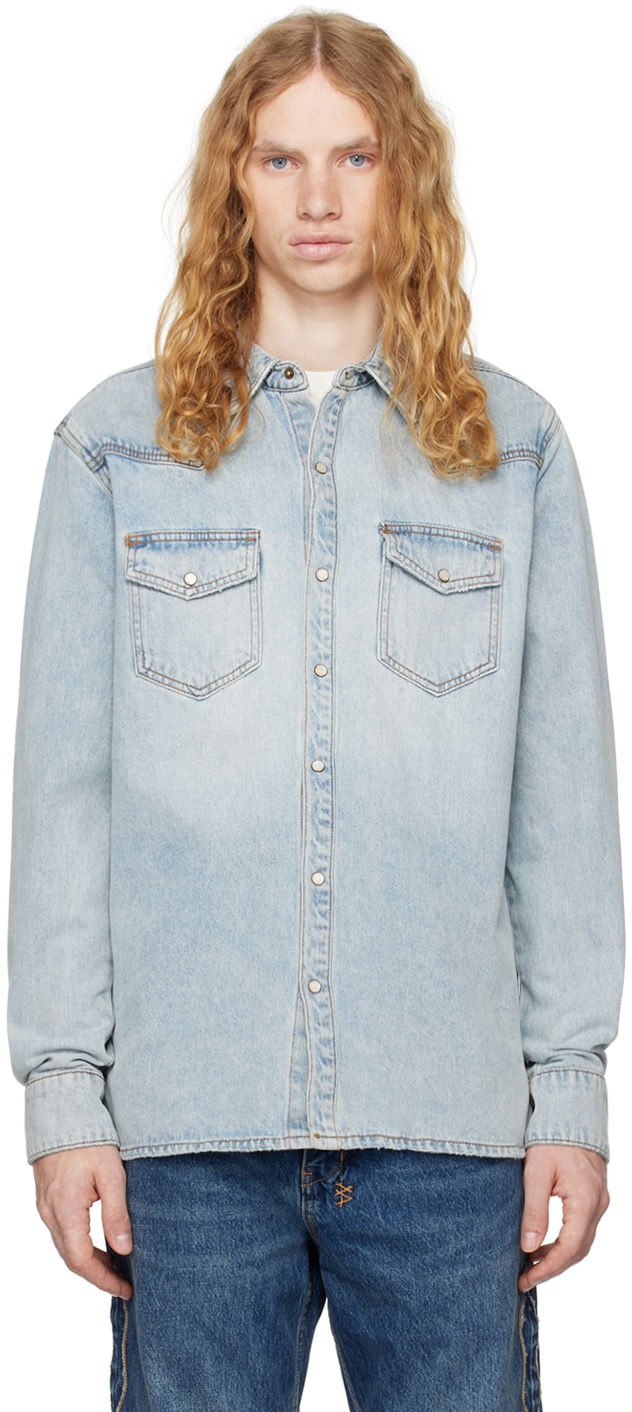 Skjorta Ksubi Whiplash Paragon Denim Shirt Blå | MEX24SH001