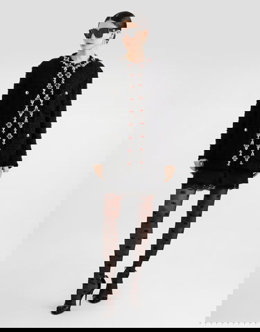 Jacka Dolce & Gabbana Dolce & Gabbana Wool Jacket with Jeweled Trim Svart | F29TYZFUTBIN0000, 3