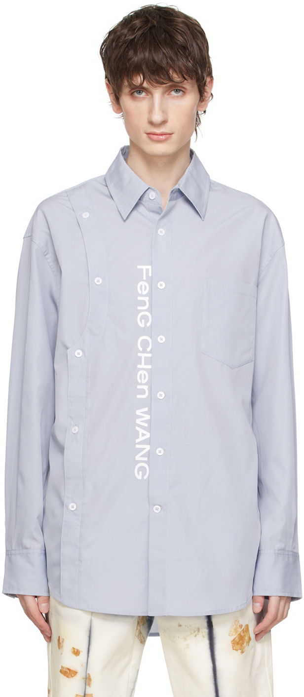 Skjorta Feng Chen Wang Feng Chen Wang Printed Shirt Blå | FMS17SR03B