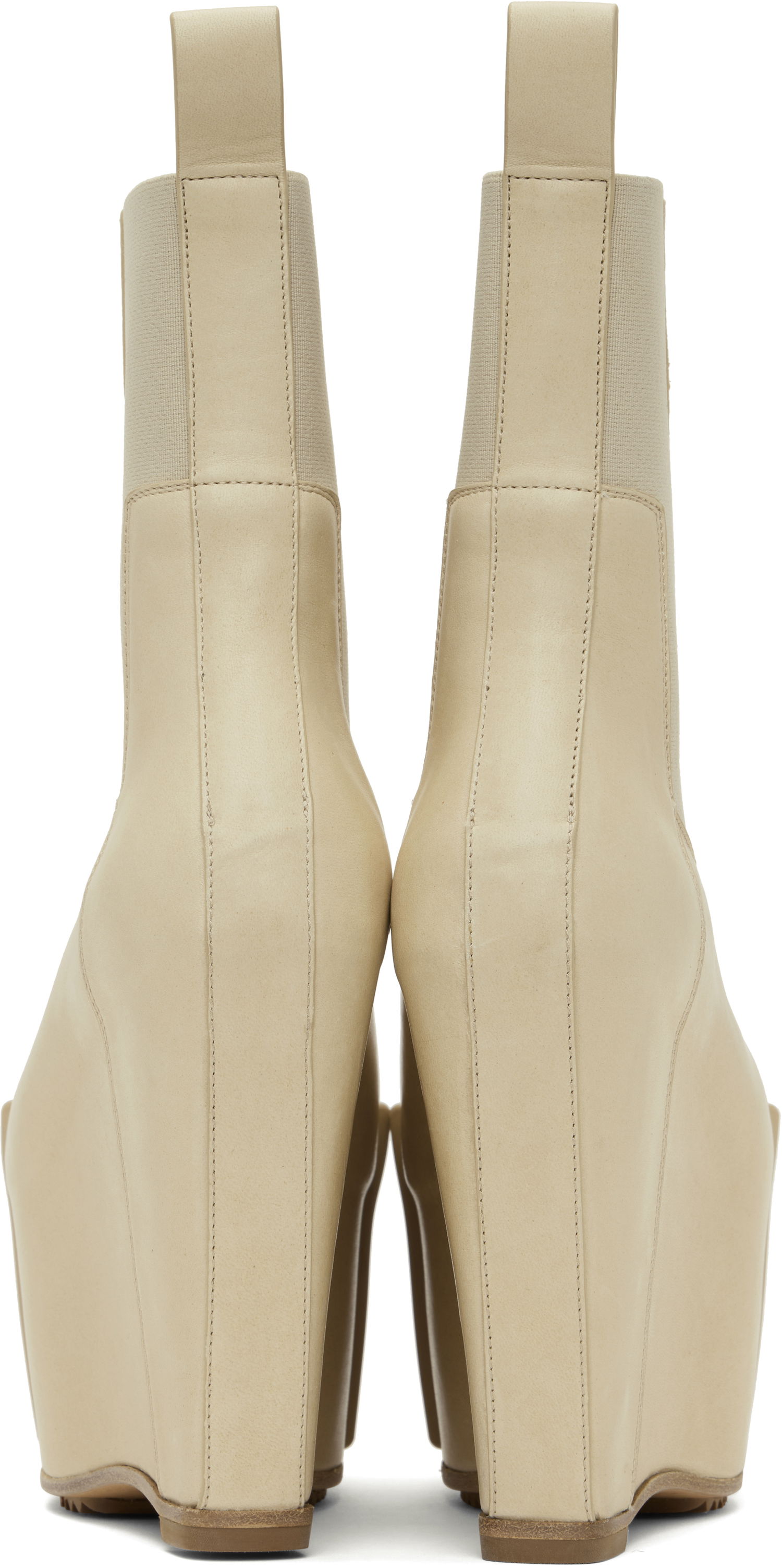 Kläder Rick Owens Rick Owens Hollywood Grilled Wedge Beatle Chelsea Boots Beige | RP01E7848 LBHGR, 1