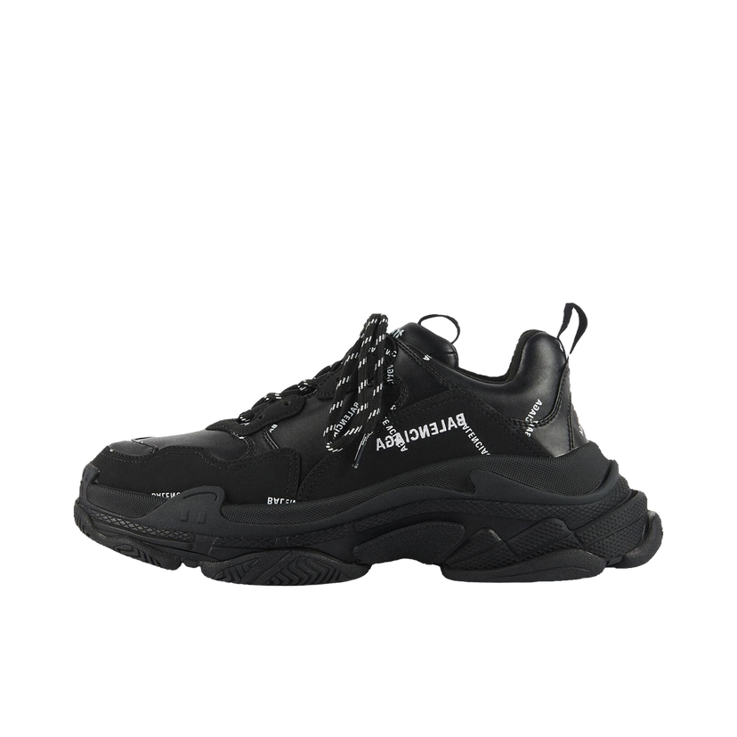 Sneakers och skor Balenciaga All Over Logo Triple S Black W Svart | 524039W2FA11090