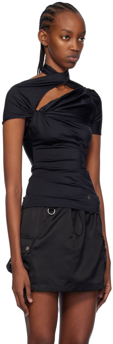 T-shirt Coperni Coperni Asymmetric Draped T-Shirt Svart | COPJS54545, 1