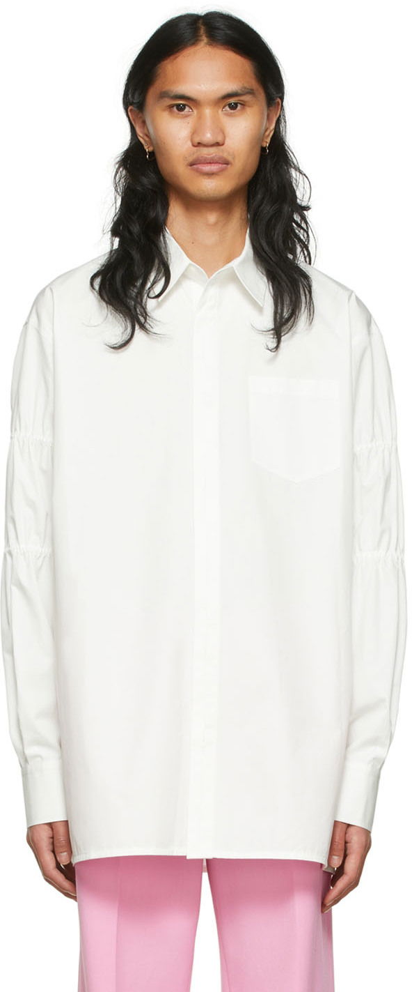 Skjorta We11done Cotton Oversized Shirt Vit | WD-BL1-22-141-M-WH