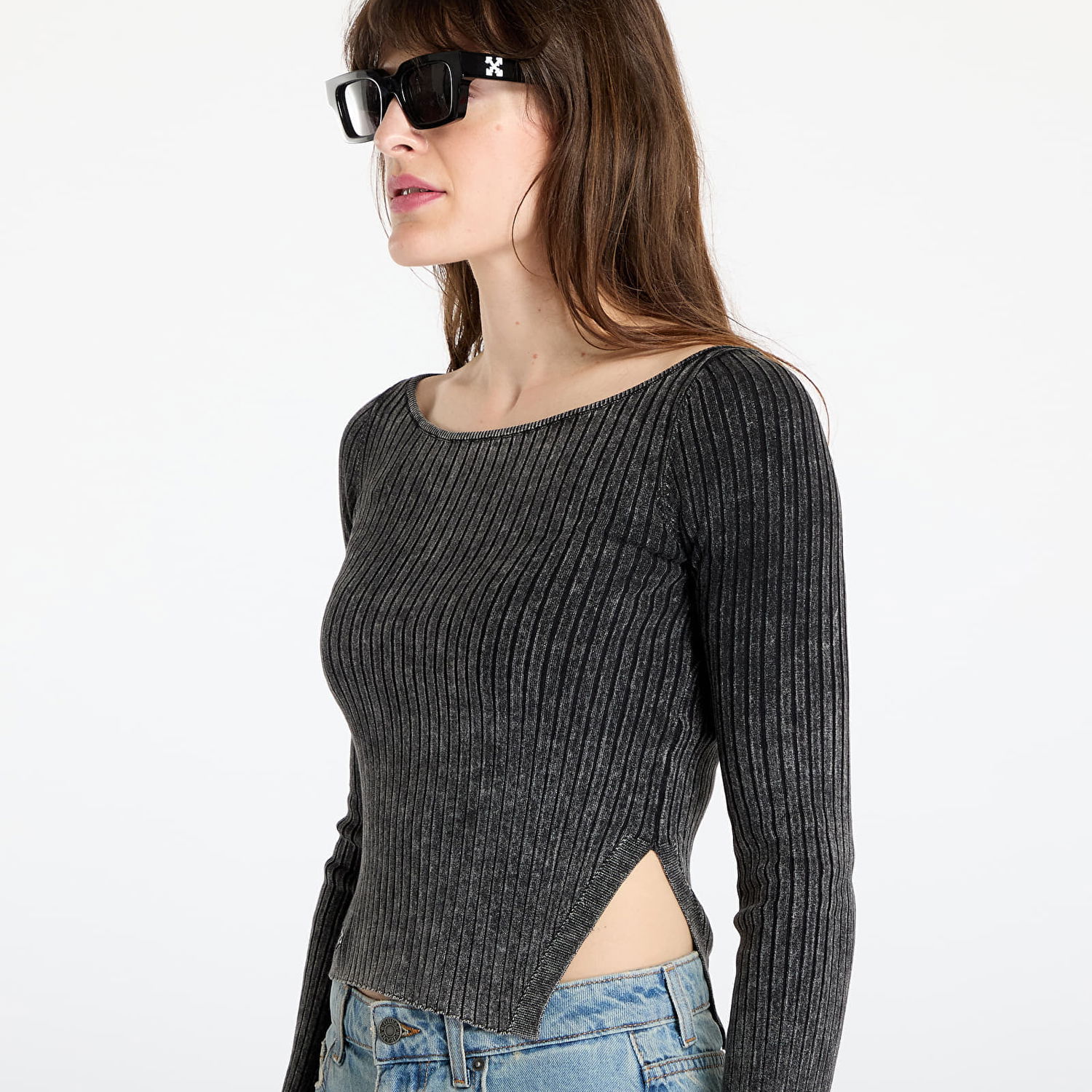 Shorts GUESS GUESS Originals Go Ribbed Long Sleeve Top Svart | W5GR23Z2V62-JTMU, 1