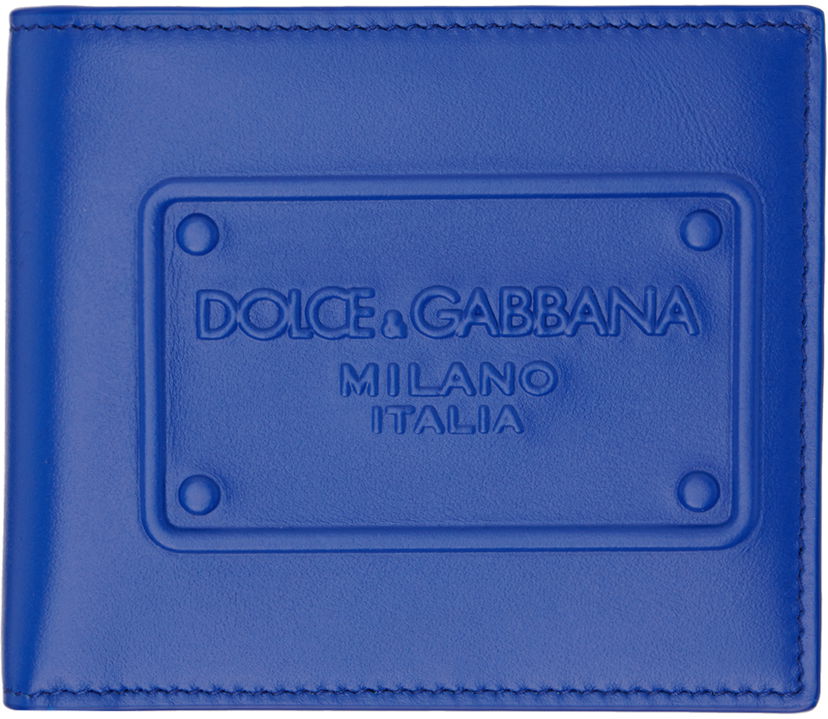 Plånbok Dolce & Gabbana Blue Raised Logo Wallet Blå | BP1321AG218