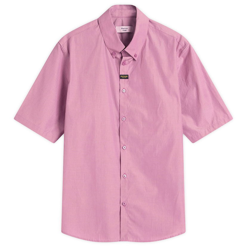 Skjorta Martine Rose Martine Rose Short Sleeve Striped Shirt, Size Large Rosa | 466WS22604-PRPBLK