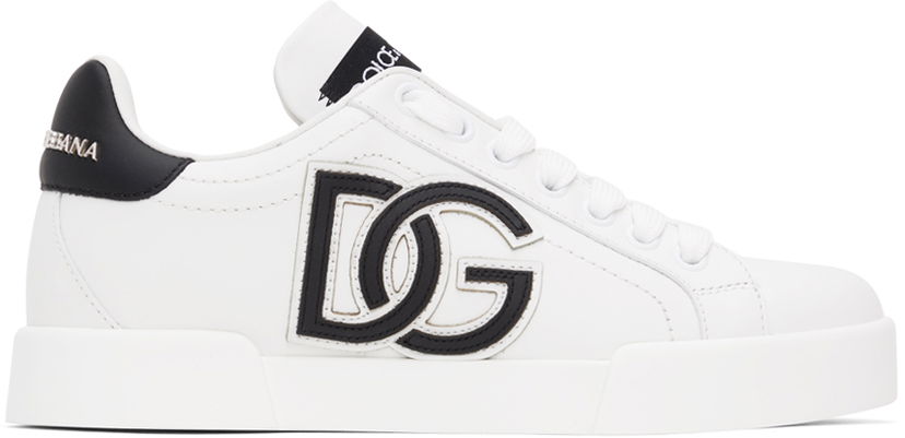 Sneakers och skor Dolce & Gabbana White & Black Portofino Sneakers Vit | CK1545 AC330