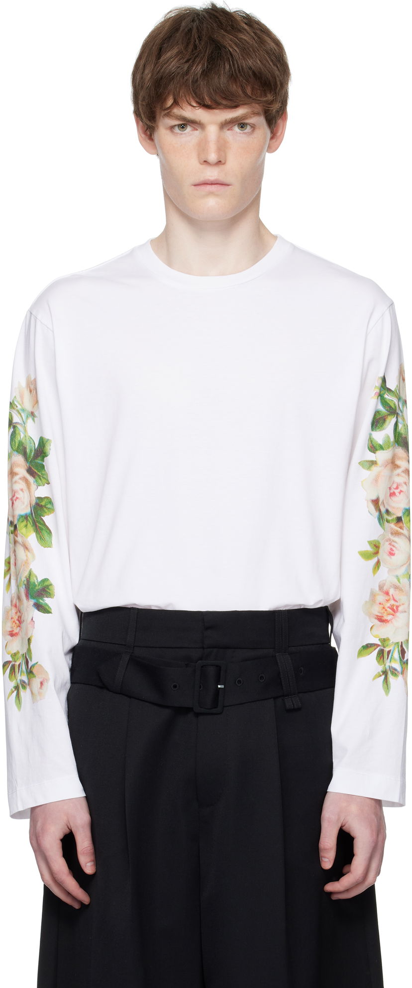 T-shirt Simone Rocha Simone Rocha Rose Bouquet Long Sleeve T-shirt Vit | 5194P52-M 0569