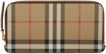 Plånbok Burberry Check Zip Card Holder Beige | 8073978, 0