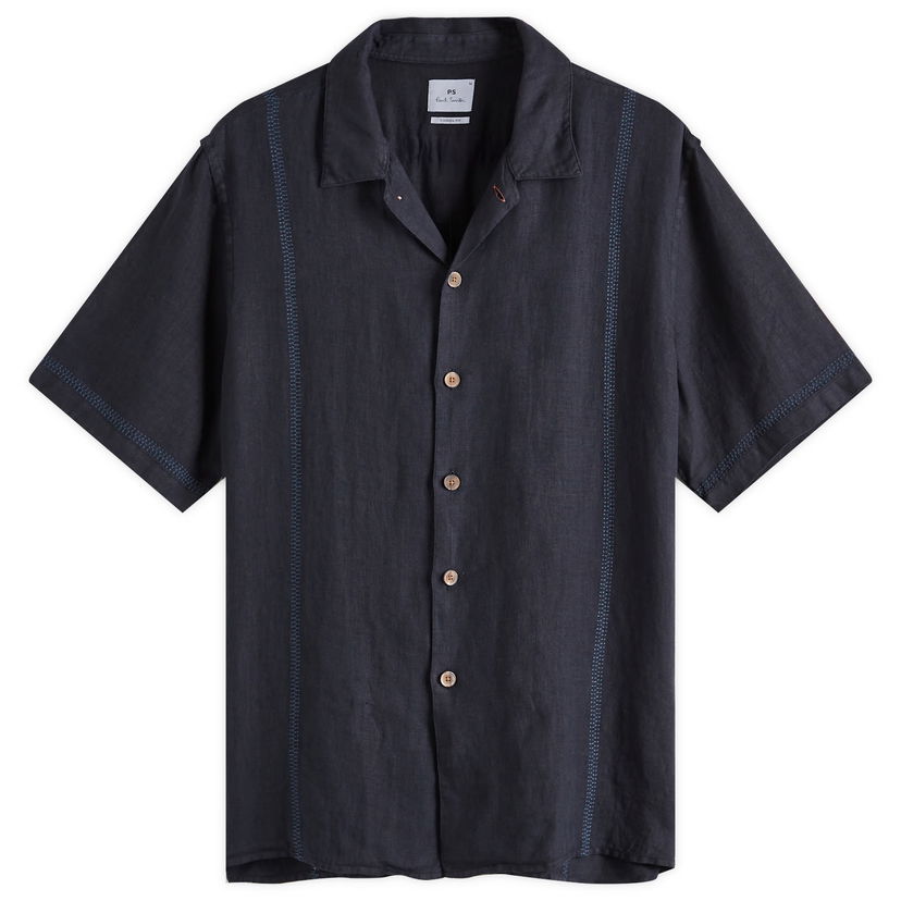 Skjorta Paul Smith Paul Smith Stitch Embroidered Vacation Shirt Mörkblå | M2R-695UE-P22354-49