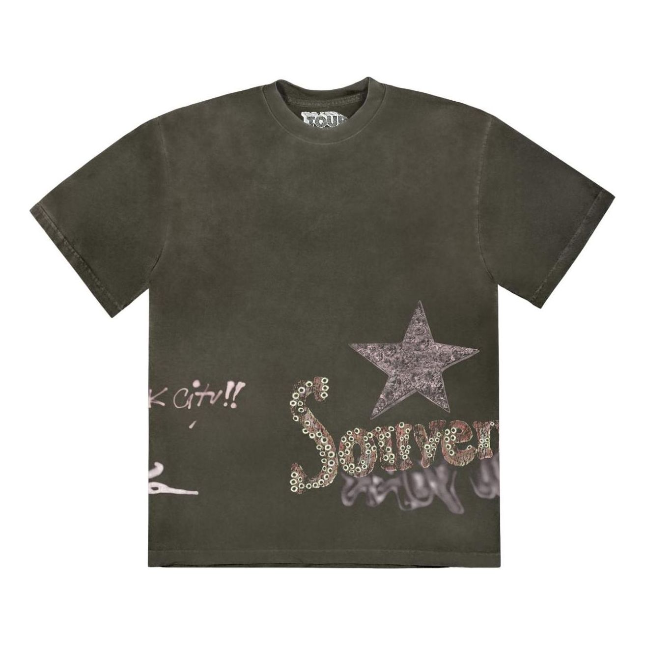 T-shirt Cactus Jack by Travis Scott Travis Scott Utopia Souvenir Graphic Tee Grön | TSCM-SS32, 0