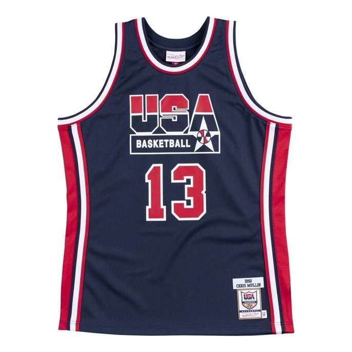Jersey Mitchell & Ness Mitchell & Ness Team USA Chris Mullin 1992 Authentic Jersey Mörkblå | AJY4GS18417-USANAVY92CMU