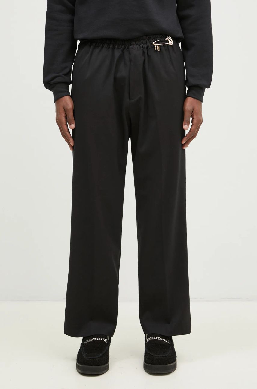 Byxor Aries Tailored Slacker Wool-Blend Trousers Svart | AR3020002, 0