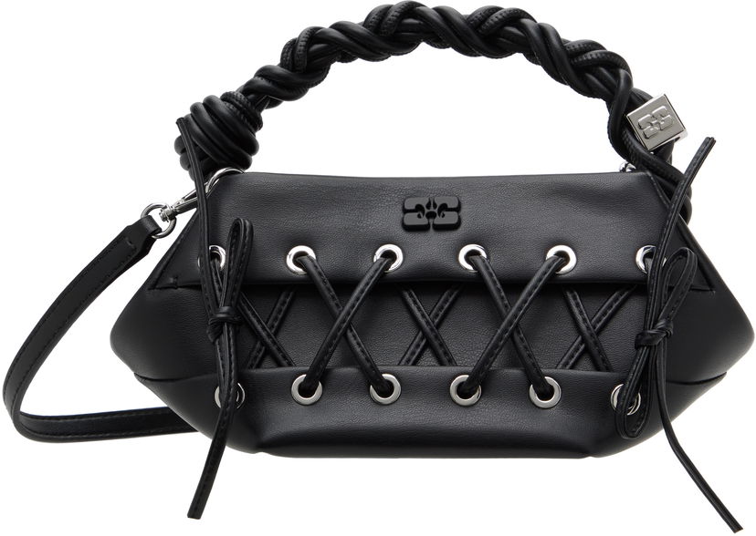 Handväska GANNI GANNI Mini Bou Lace-Up Bag Svart | A6635