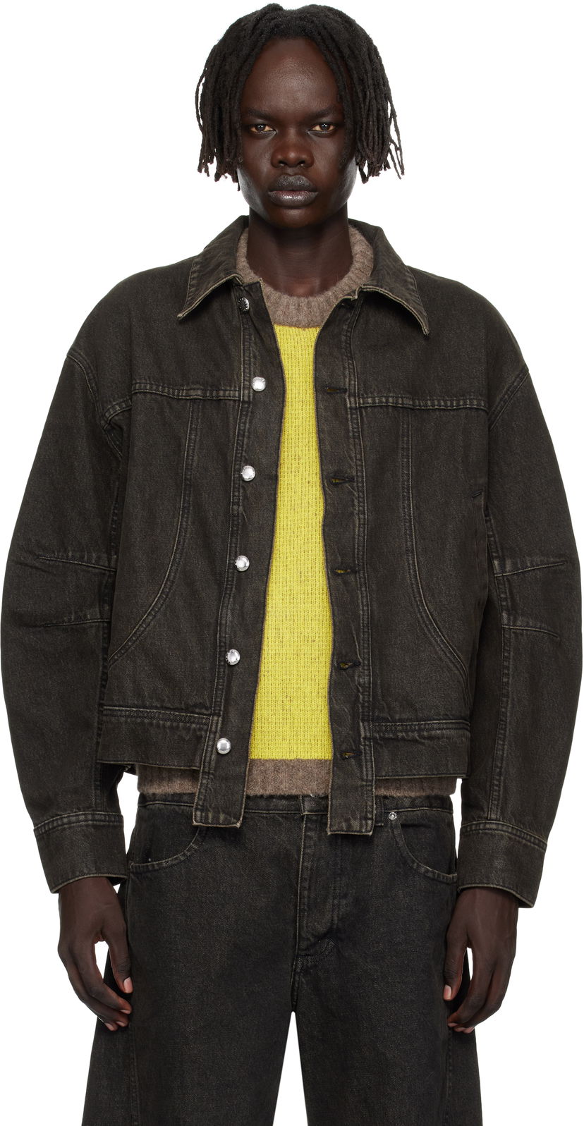 Jacka Eckhaus Latta Eckhaus Latta 'El Jacket Redux' Denim Jacket Svart | 1224-EL-PF25-S