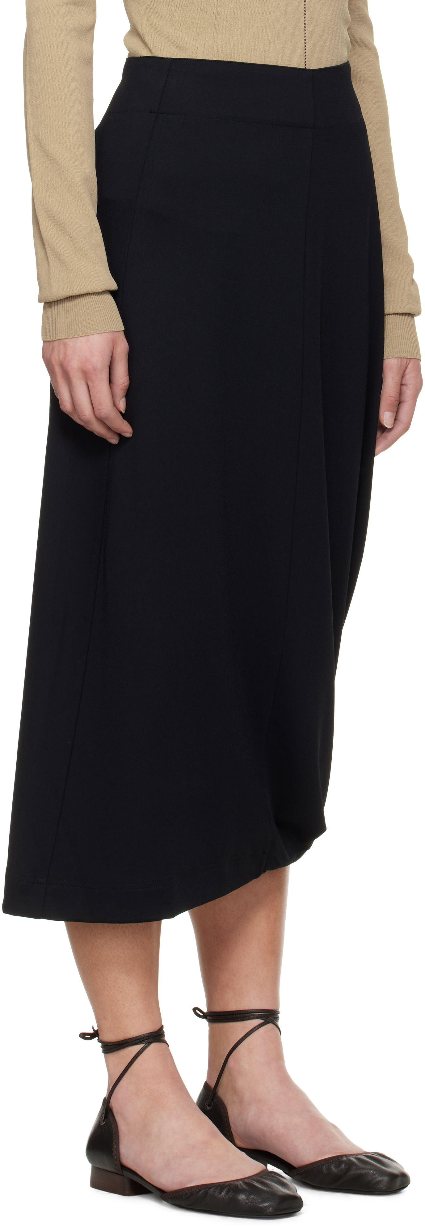 Kjol LEMAIRE Lemaire Twisted Hem Midi Skirt Svart | SK1047 LJ1034, 1