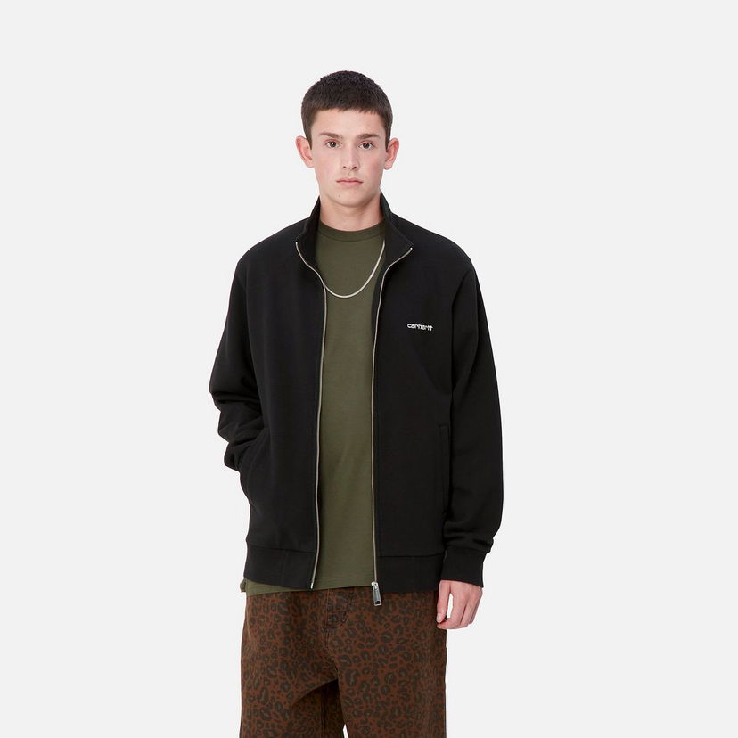 Sweatshirt Carhartt WIP Embroidered Logo Zip-Up Jacket Svart | I033062_9