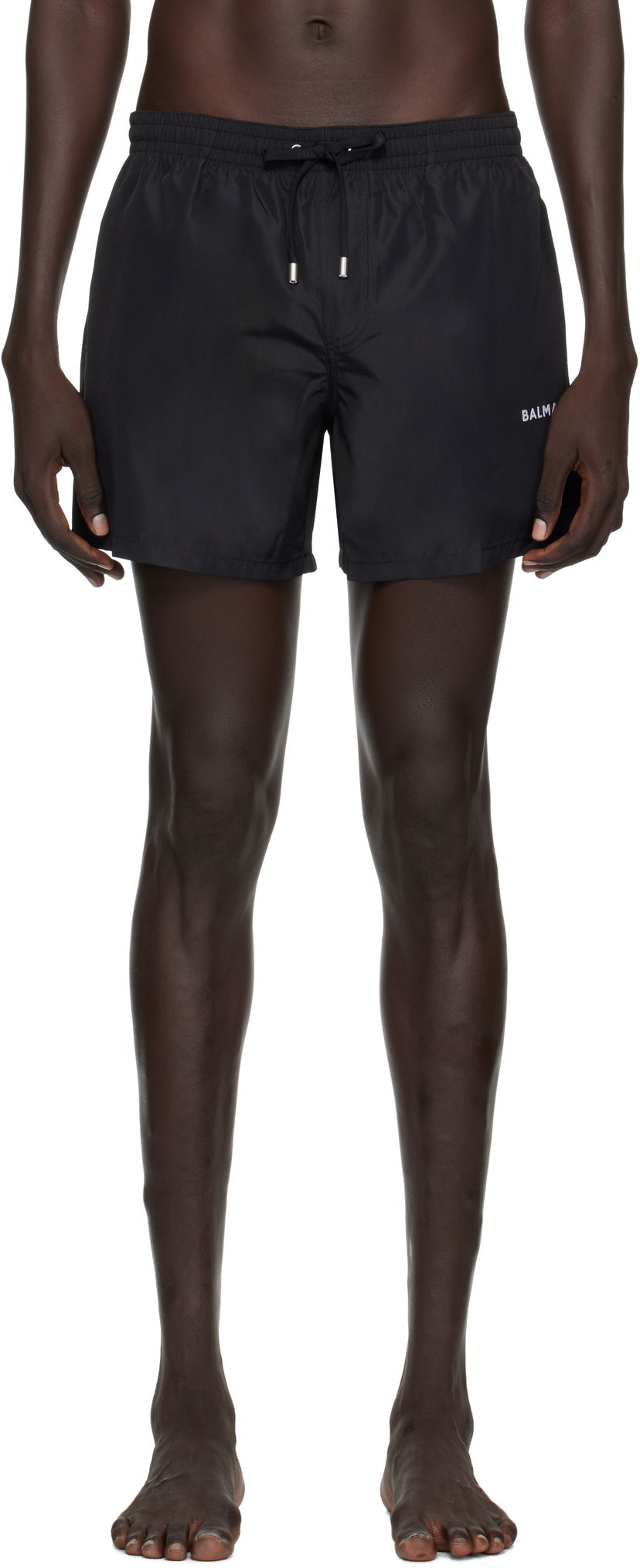Badkläder Balmain Balmain Logo Swim Shorts Svart | BWB641580