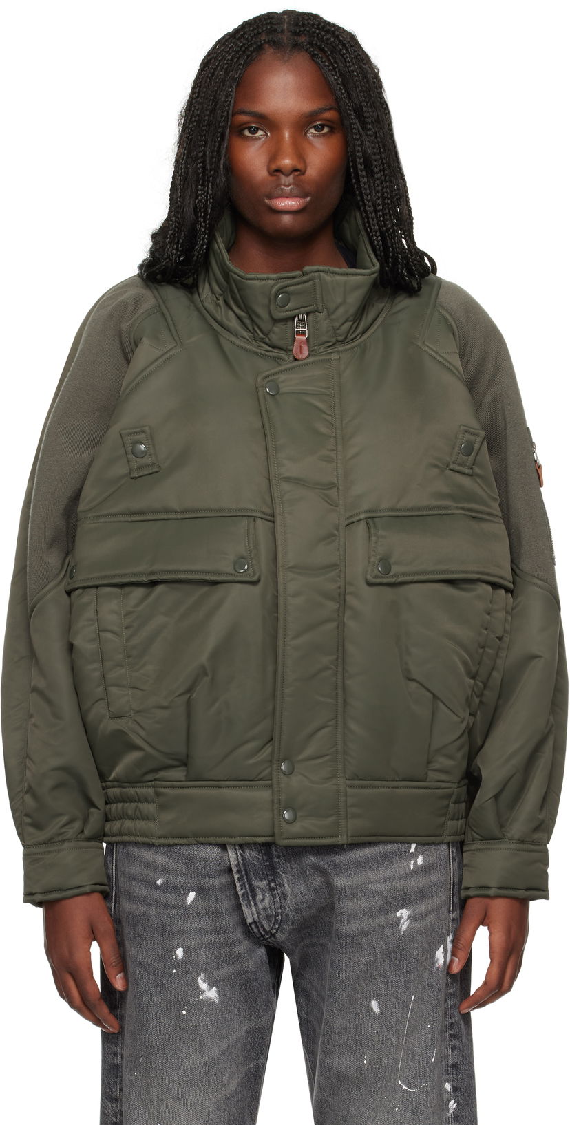 Bomberjacka R13 R13 Ribbed Flight Bomber Jacket Grön | R13WR329 R436A