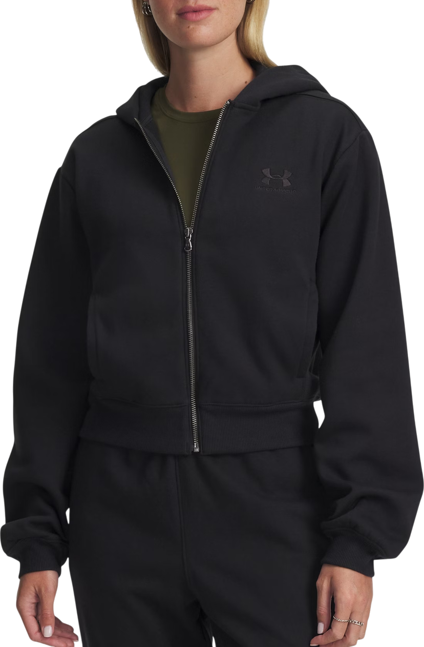 Sweatshirt Under Armour Icon Vida Fleece Cropped Full-Zip Hoodie Svart | 6003674-005