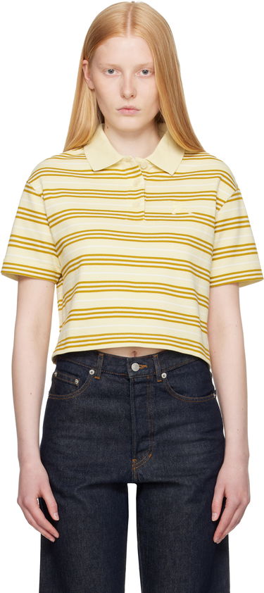 Polotröja Burberry Burberry Cropped Striped Polo Gul | 8106271, 0