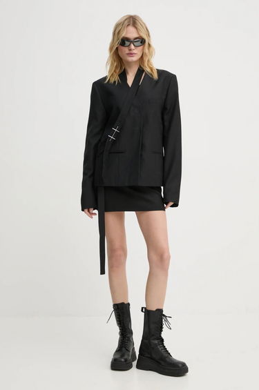 Kjol HELIOT EMIL Wool Blend Mini Skirt with Belt Svart | AW24.W.12.041.BLK01, 1