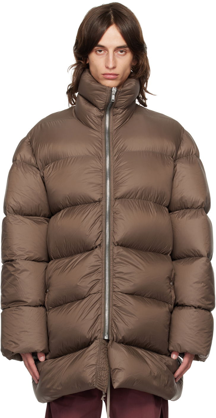 Rockar Rick Owens Brown Porterville Turtle Down Coat Beige | RU02D6790 NPD3