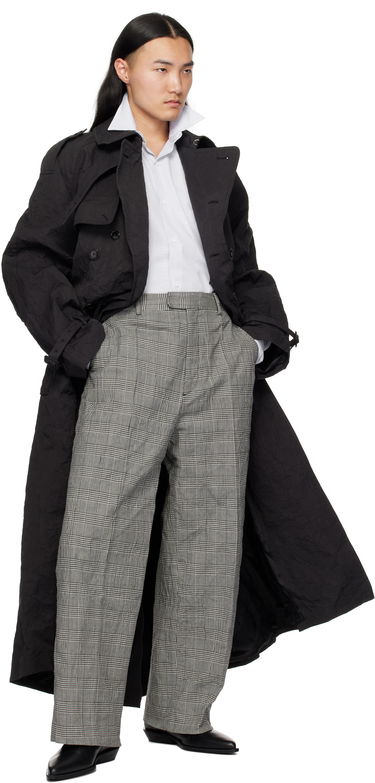 Byxor VETEMENTS Vetements Metalized Wrinkled Tailored Trousers Grå | UA66PA110G, 3