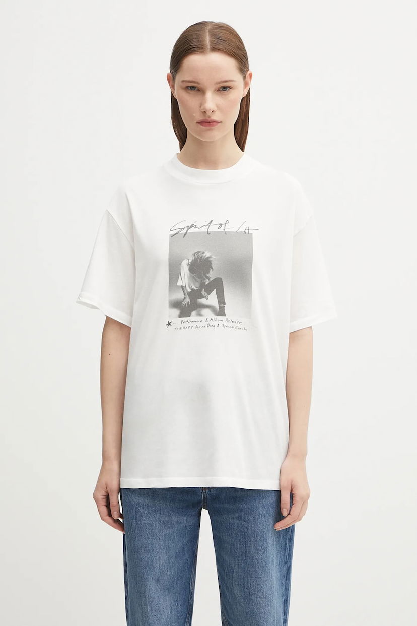 T-shirt Anine Bing Anine Bing Ashton Graphic T-Shirt Vit | A.08.11305