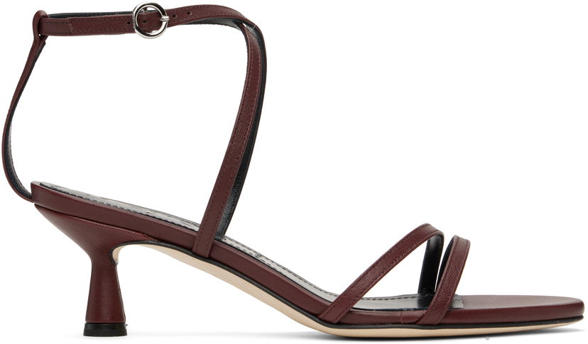 Tillbehör Aeyde Aeyde Maeve Leather Heeled Sandals Bourgogne | A11-HS-PRAR55ST156-SS25-955-007