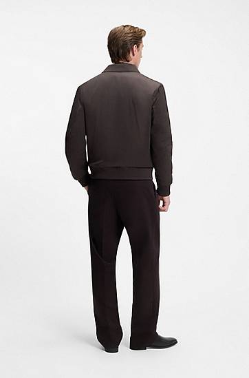 Jacka BOSS BECKHAM Water-Repellent Twill Collared Jacket Brun | 50557631, 1