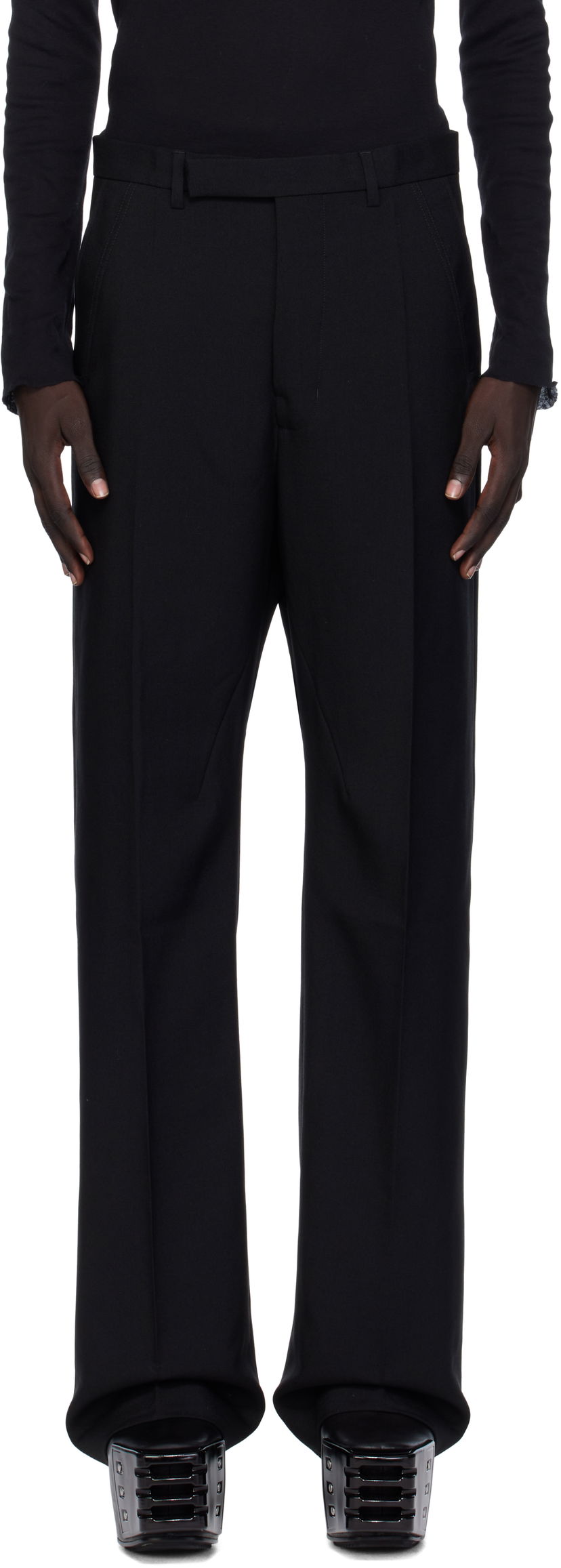 Byxor Rick Owens Rick Owens Concordians Tailored Geth Trousers Svart | RU02E1352 WGP