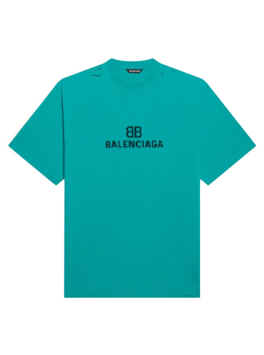 T-shirt Balenciaga BB Pixel Boxy T-Shirt Turkos | 651795TKVF53660