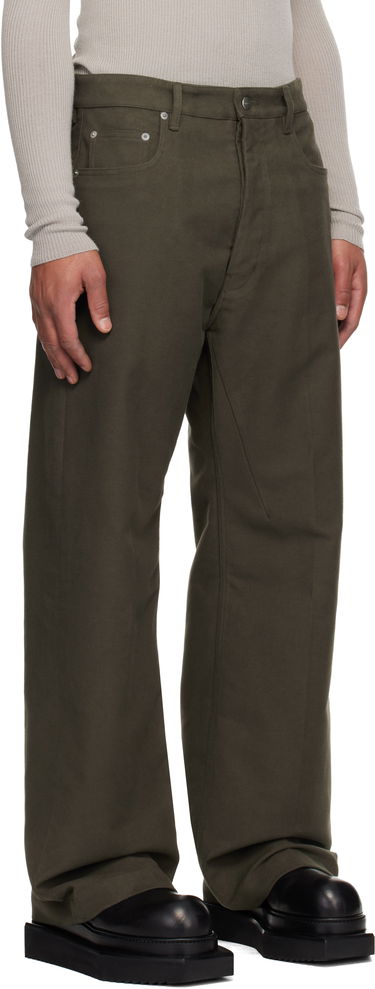 Jeans Rick Owens Concordians Geth Wide-Leg Twill Jeans Grön | RU02E1333 TB, 1